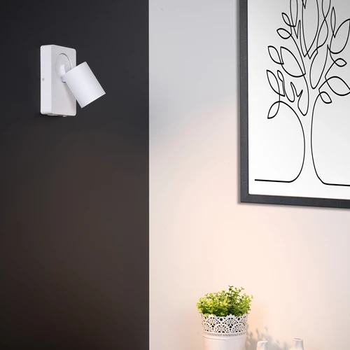 Lucide NIGEL - Bettlampe / Wandleuchte - LED Dim to warm - GU10 - 1x5W 2200K/3000K - Mit USB-Ladepunkt - Weiß - Atmosphäre 1